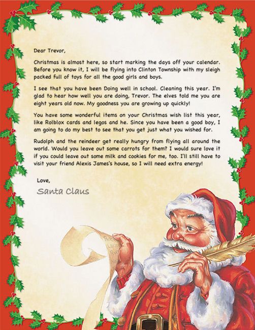 Detail Free Printable Santa Reply Letter Template Koleksi Nomer