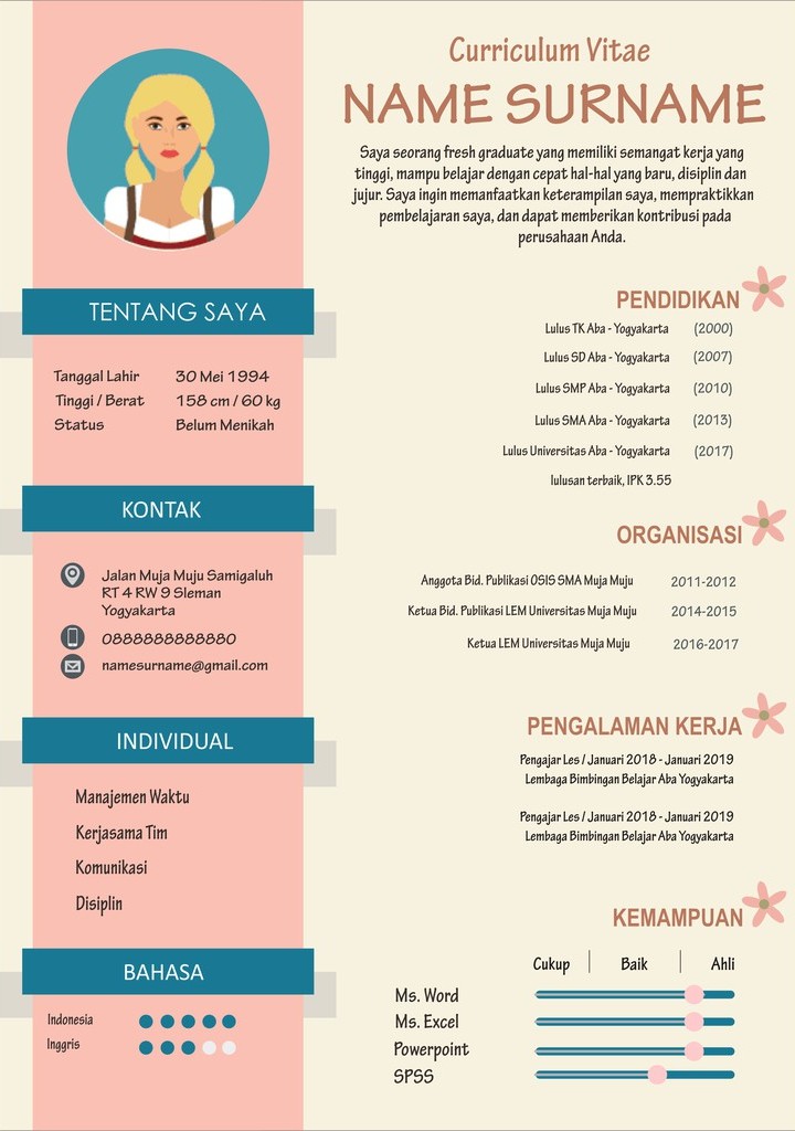 Detail Fresh Graduate Contoh Cv Menarik Koleksi Nomer 29