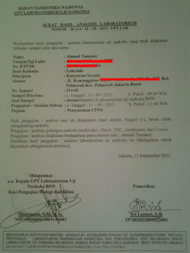 Detail Contoh Surat Keterangan Bebas Narkoba Dari Kepolisian Koleksi Nomer