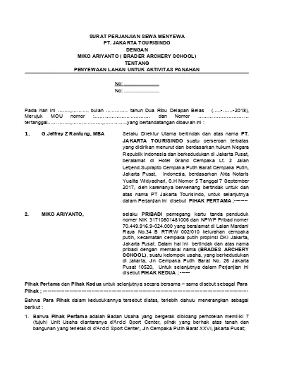 Detail Contoh Surat Perjanjian Penggunaan Jalan Bersama Koleksi Nomer