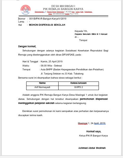 Detail Contoh Surat Permohonan Dispensasi Koleksi Nomer