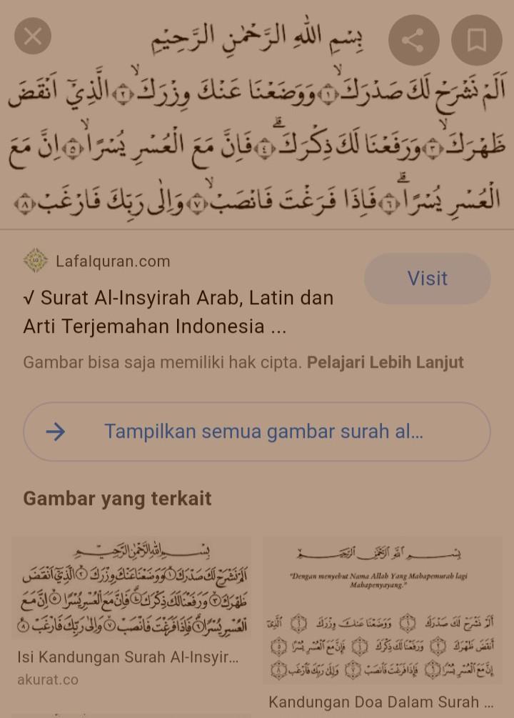 Detail Hukum Bacaan Surat Al Insyirah Koleksi Nomer