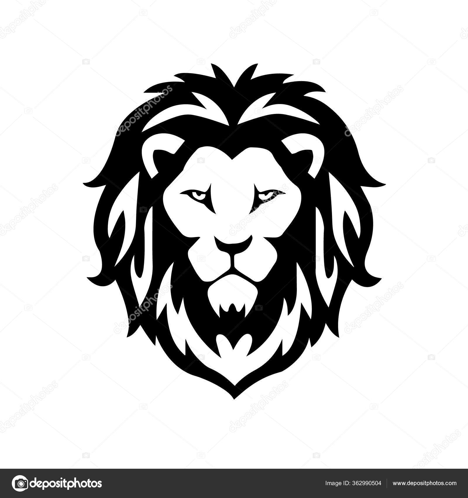 Detail Lion Head Icon Logo Isolated Stock Vector Image By