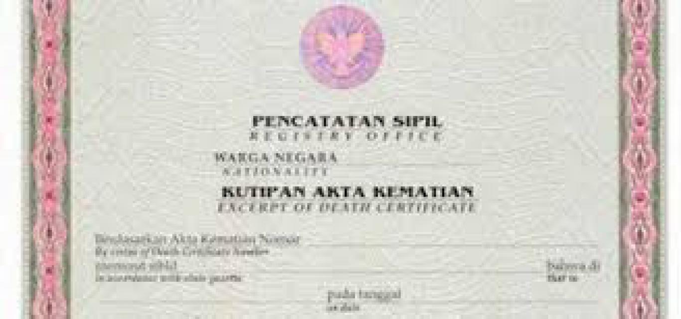 Detail Surat Akta Kematian Koleksi Nomer 19