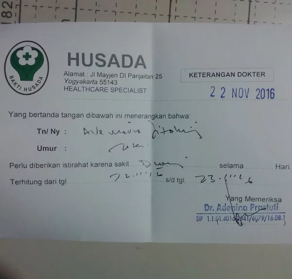 Detail Surat Dokter Jogja Koleksi Nomer