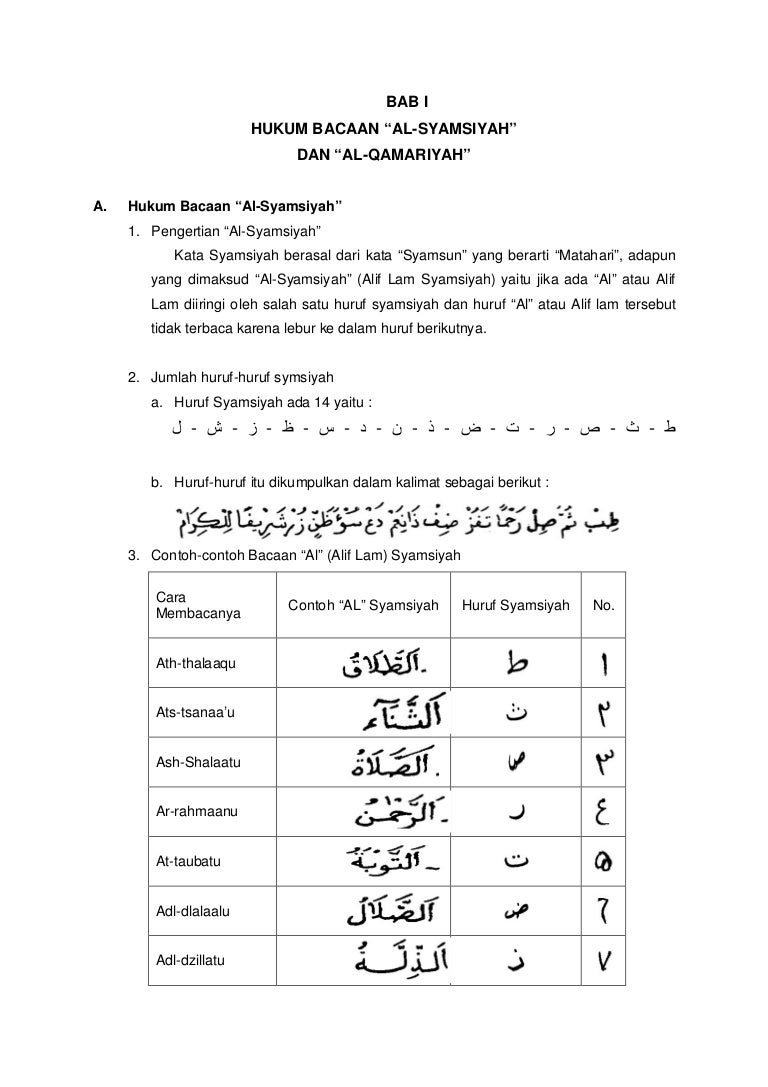 Detail 10 Contoh Bacaan Al Qamariyah Dan Al Syamsiyah Nomer 8
