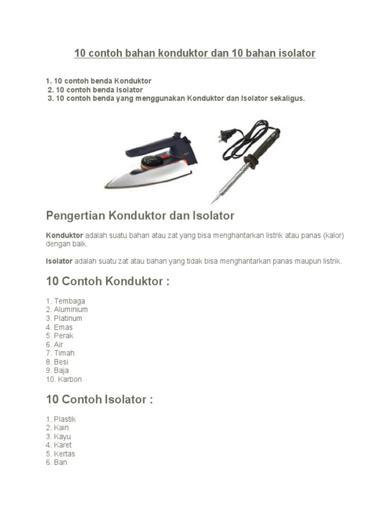 10 Contoh Benda Isolator - KibrisPDR