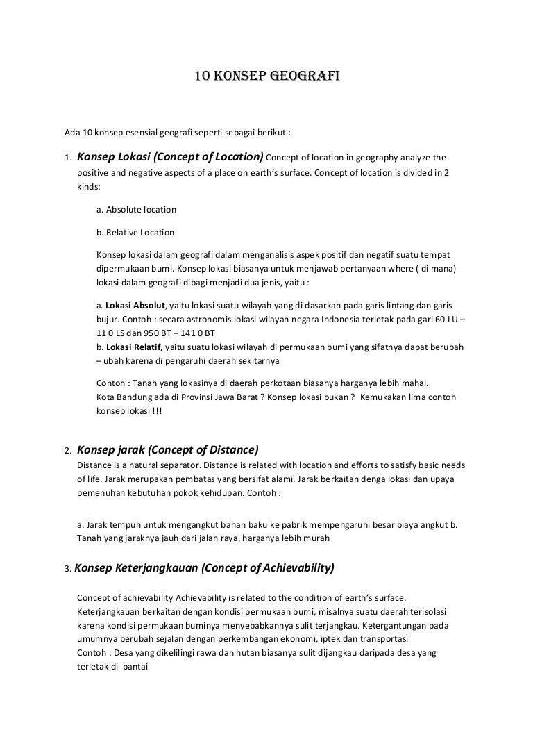 Detail 10 Contoh Konsep Geografi Nomer 42