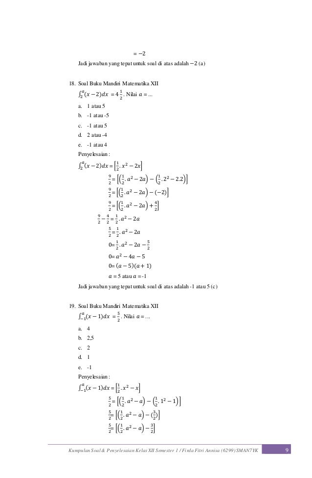 Detail 10 Contoh Soal Integral Tak Tentu Nomer 26