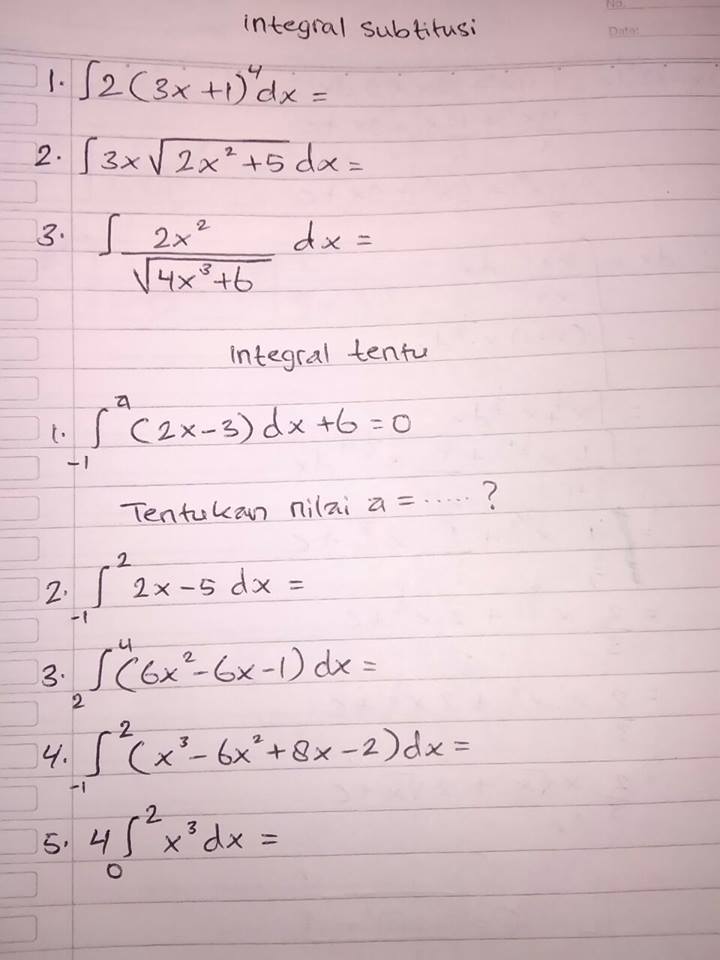 Detail 10 Contoh Soal Integral Tak Tentu Nomer 40