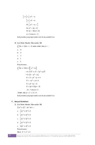 Detail 10 Contoh Soal Integral Tak Tentu Nomer 52