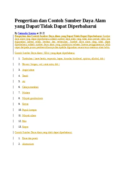 Detail 10 Contoh Sumber Daya Alam Hayati Nomer 47