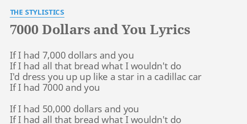 Detail 100 Thousand Dollars Lyrics Nomer 54