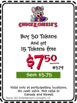 Detail 100 Tokens For 20 Chuck E Cheese Nomer 21