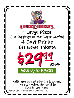 Detail 100 Tokens For 20 Chuck E Cheese Nomer 26