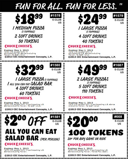 Detail 100 Tokens For 20 Chuck E Cheese Nomer 41