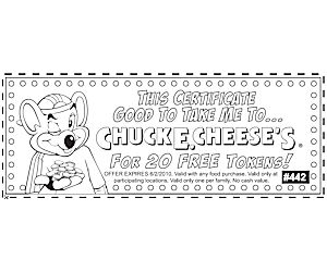 Detail 100 Tokens For 20 Chuck E Cheese Nomer 57