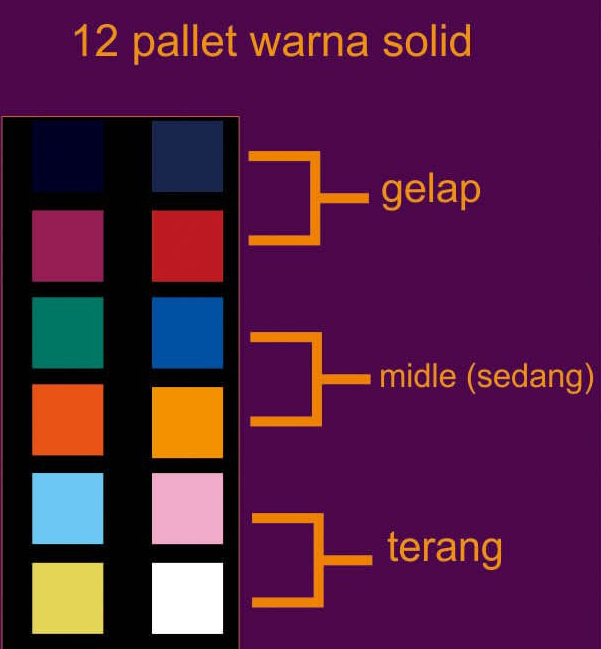 12 Palet Warna Solid Wpap - KibrisPDR