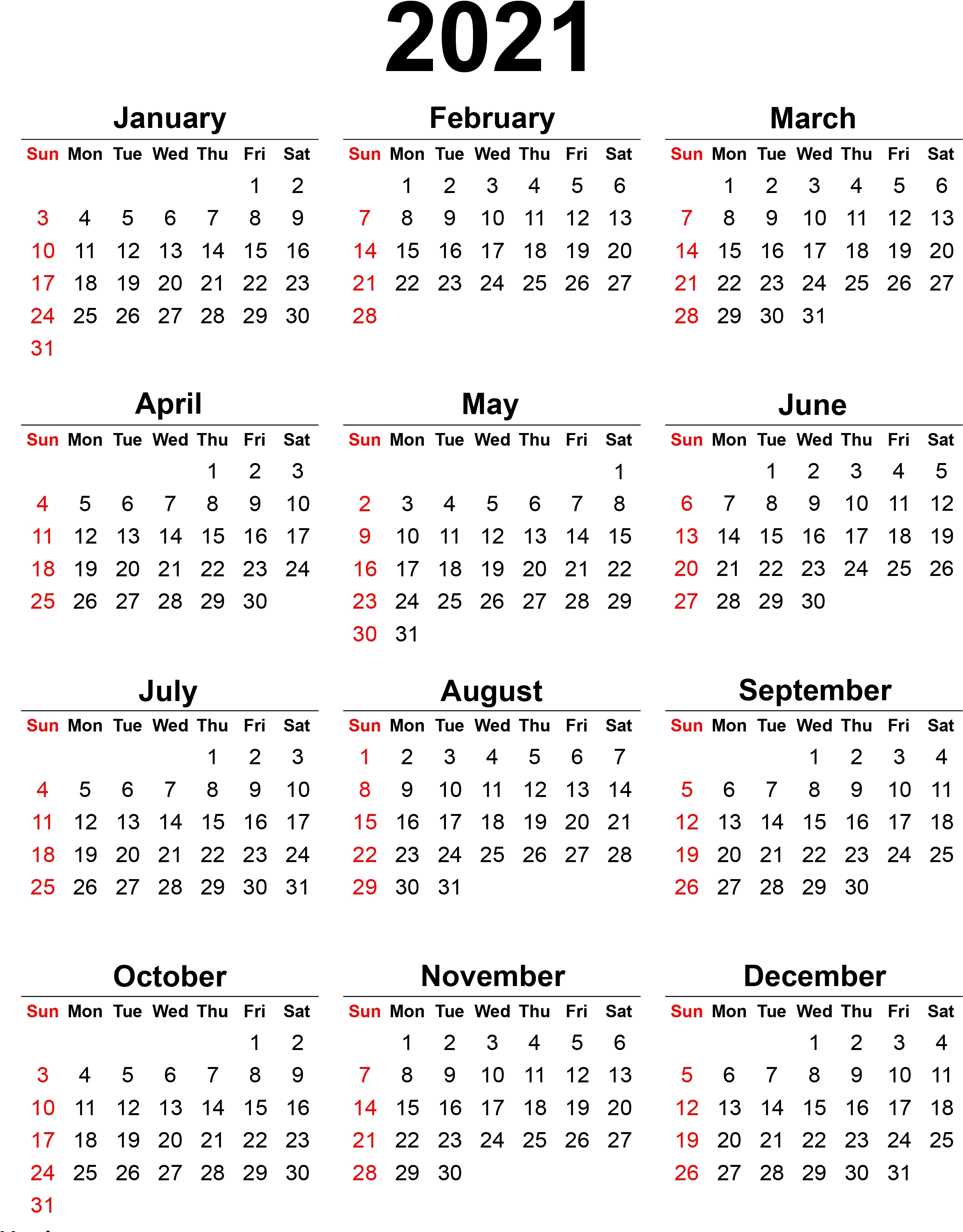 Detail 2021 Calendar Png Nomer 13