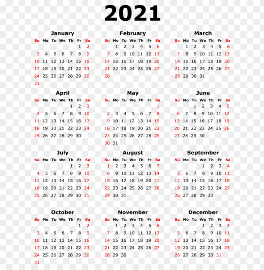 Detail 2021 Calendar Png Nomer 22