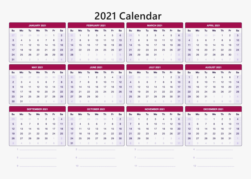 Detail 2021 Calendar Png Nomer 33