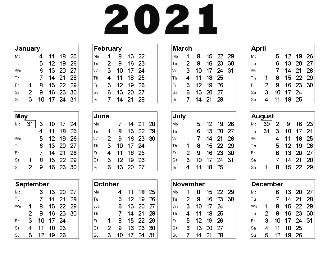Detail 2021 Calendar Png Nomer 56