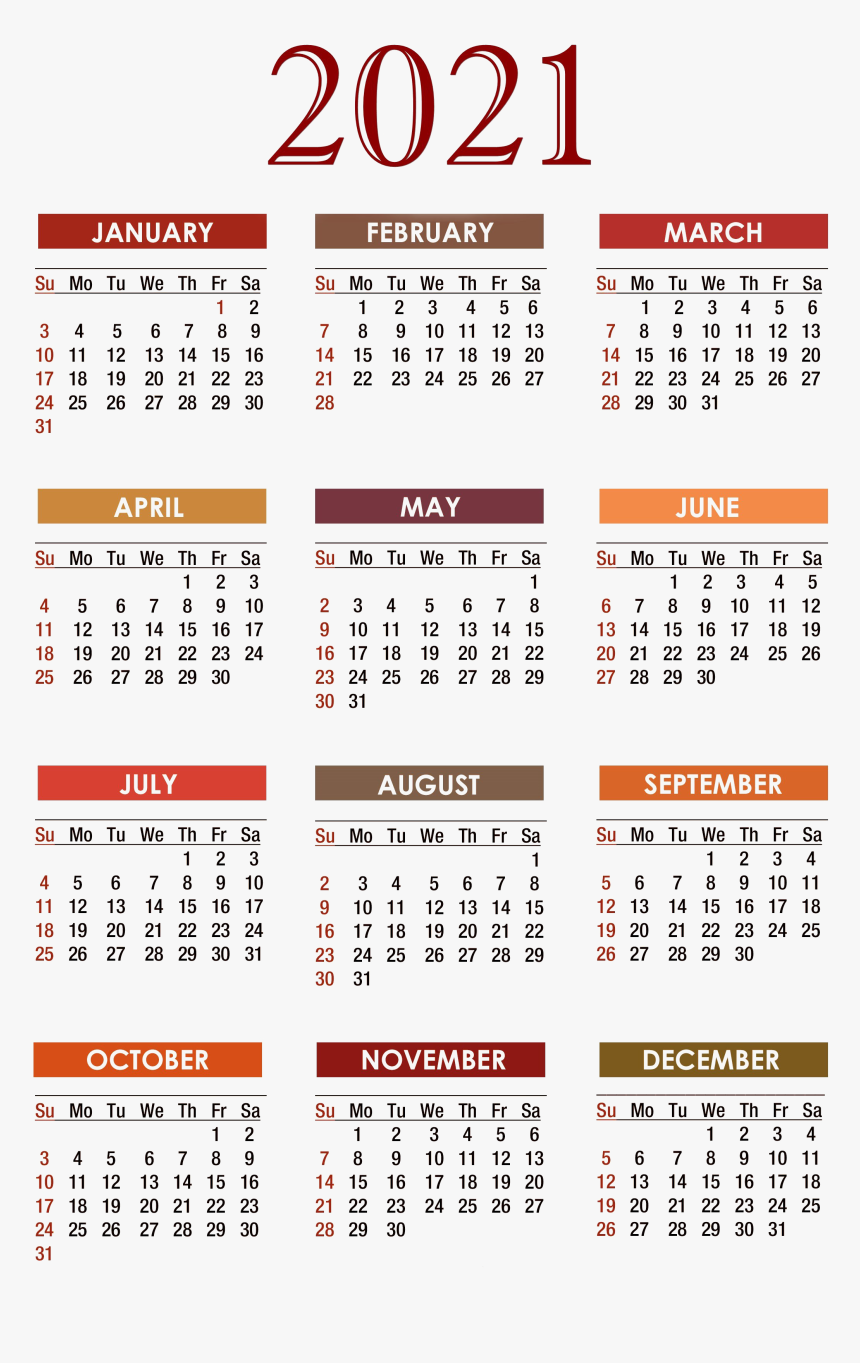 Detail 2021 Calendar Png Hd Nomer 14