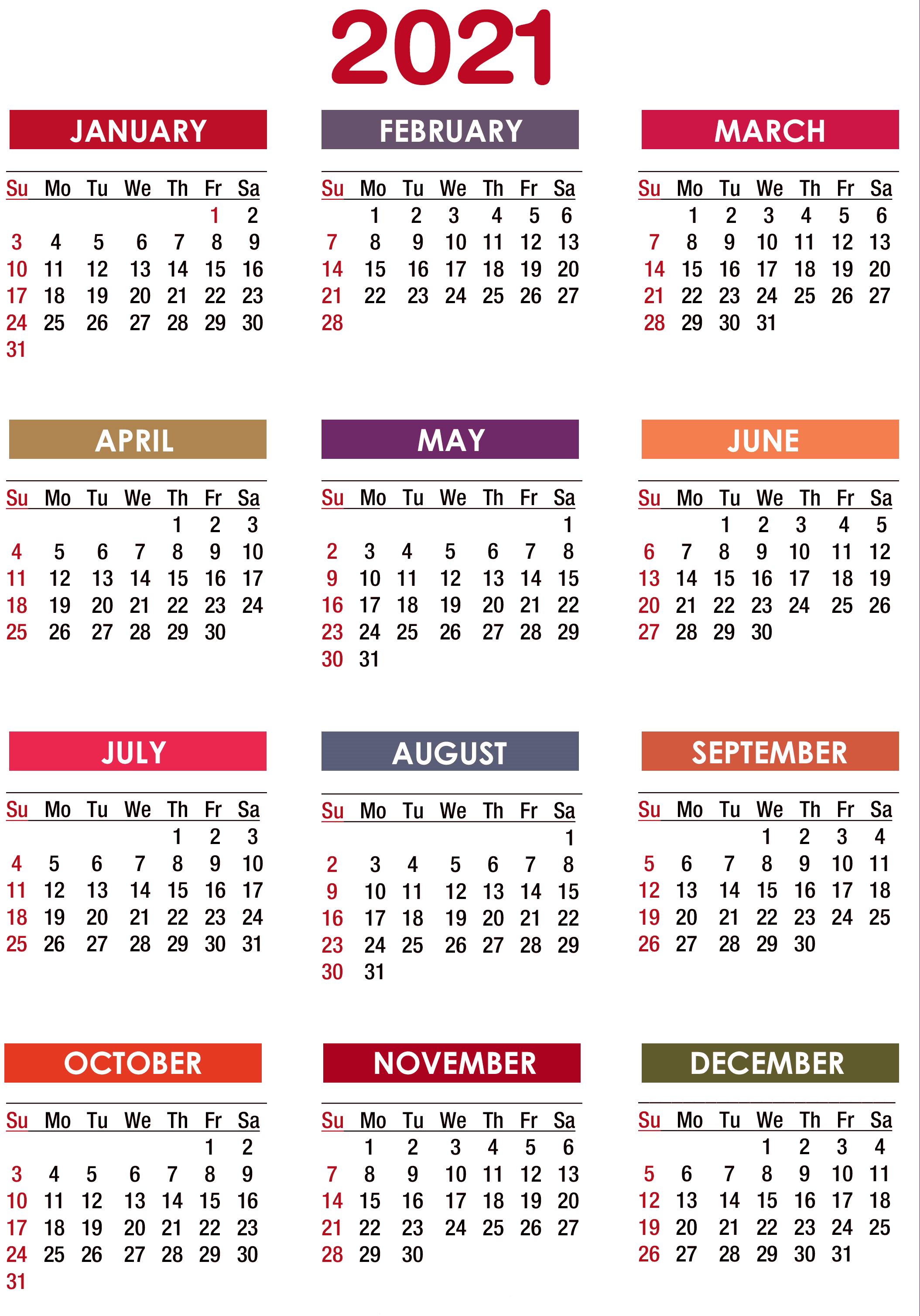 Detail 2021 Calendar Png Hd Nomer 3