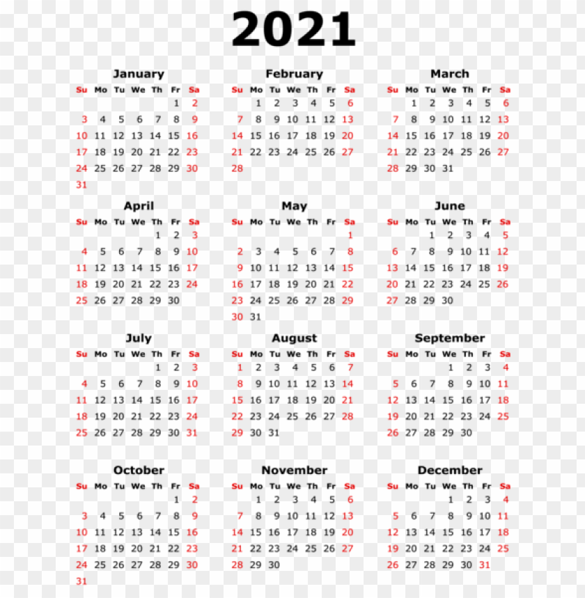 Detail 2021 Calendar Png Hd Nomer 23