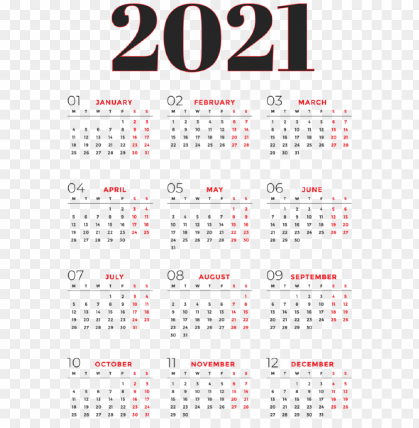 Detail 2021 Calendar Png Hd Nomer 51