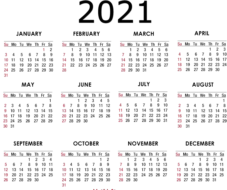 Detail 2021 Calendar Png Hd Nomer 9