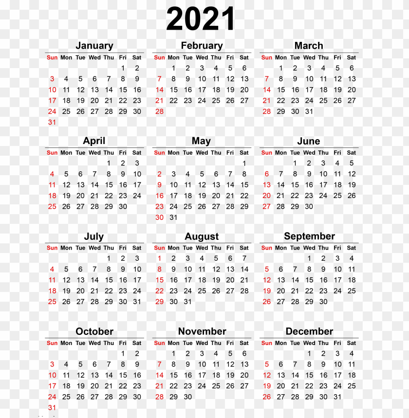 Detail 2021 Calendar Png Hd Nomer 10