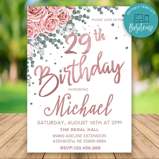 Detail 22nd Birthday Invitations Nomer 13