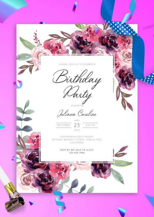 Detail 22nd Birthday Invitations Nomer 29