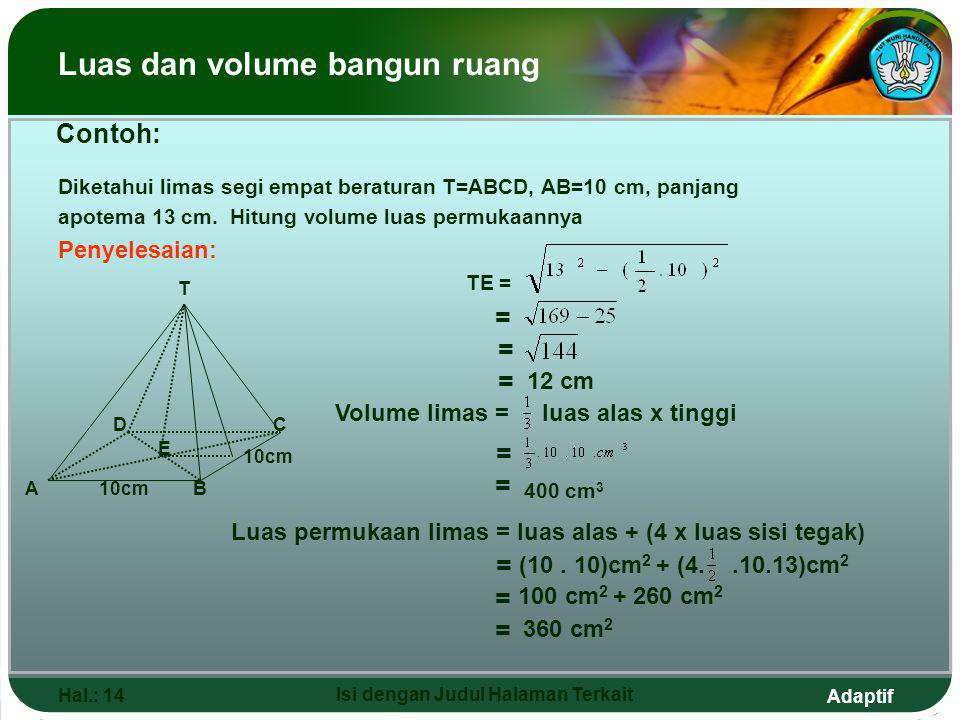 Detail 25 Contoh Soal Limas Nomer 48