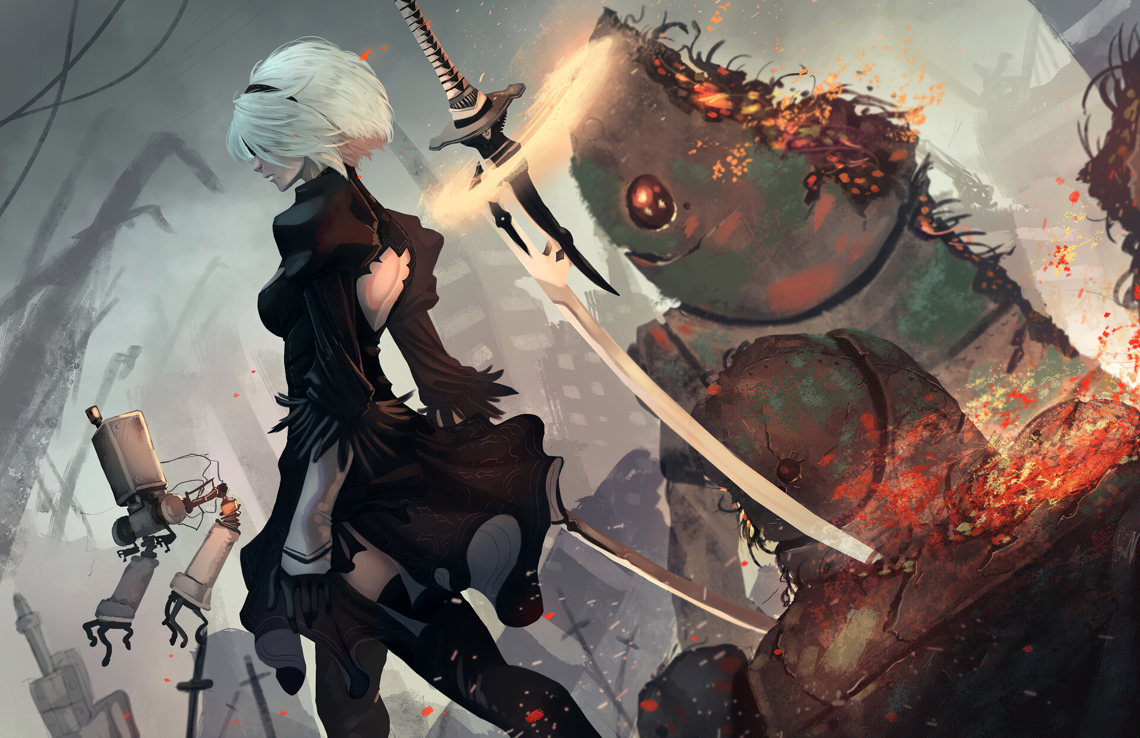 Detail 2b Nier Wallpaper 4k Nomer 16