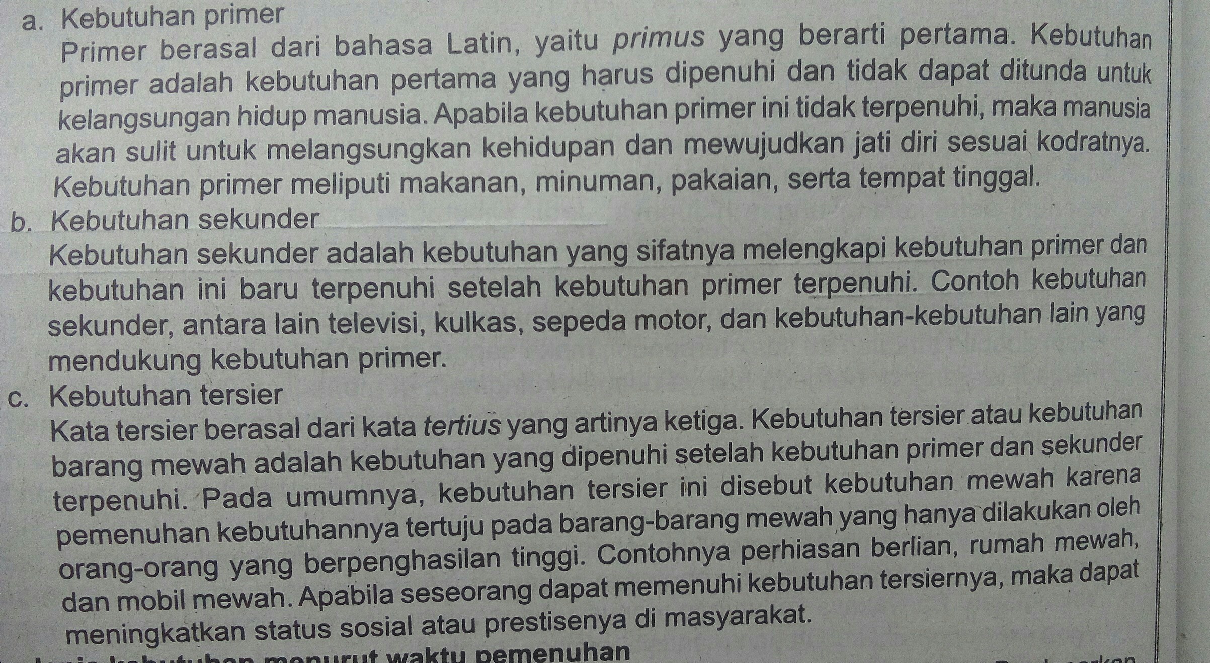 Detail 3 Contoh Kebutuhan Primer Nomer 58