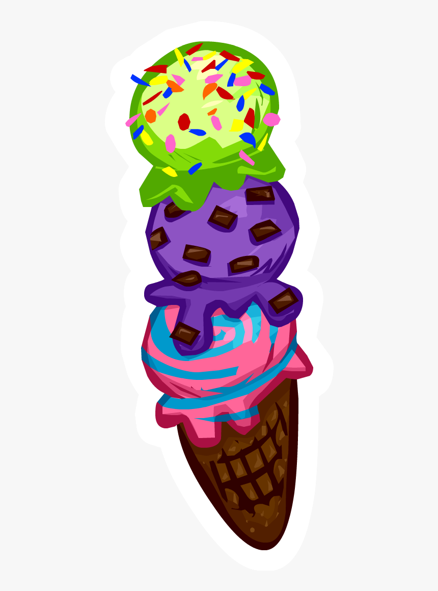 Detail 3 Scoop Ice Cream Cone Clip Art Nomer 20