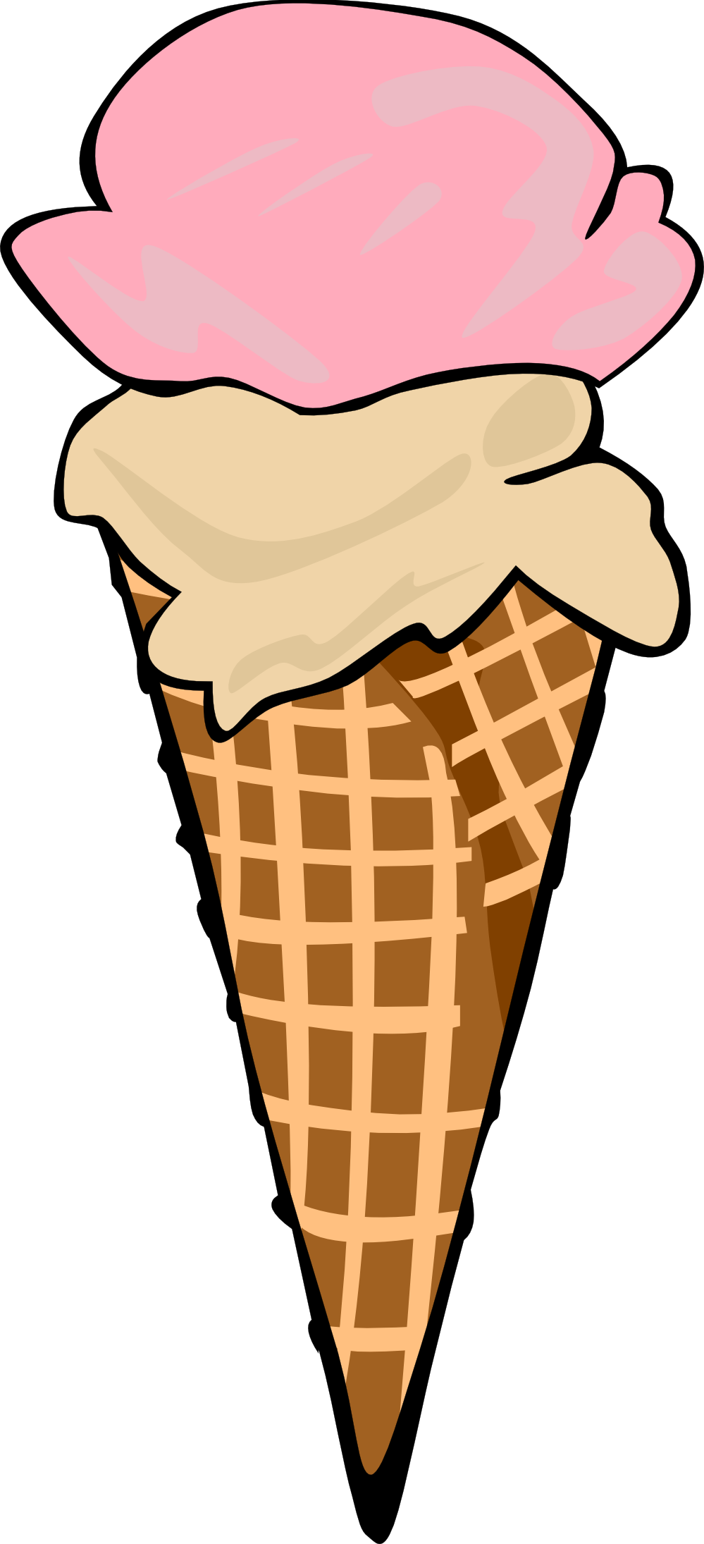 Detail 3 Scoop Ice Cream Cone Clip Art Nomer 32
