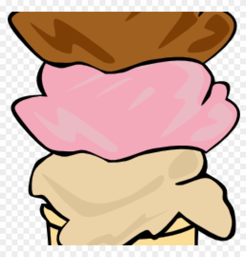 Detail 3 Scoop Ice Cream Cone Clip Art Nomer 46