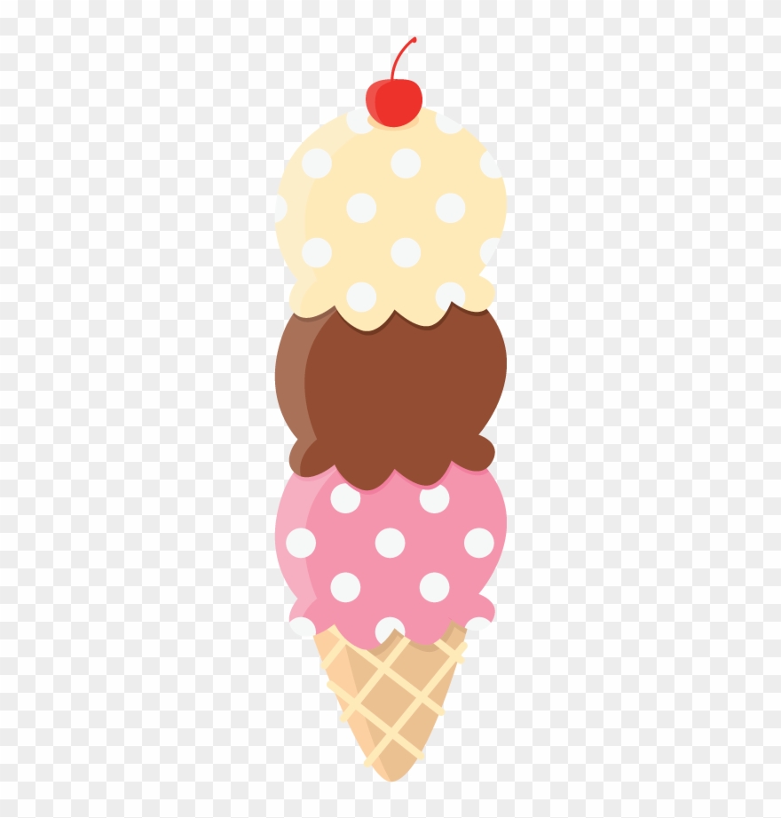 Detail 3 Scoop Ice Cream Cone Clip Art Nomer 8