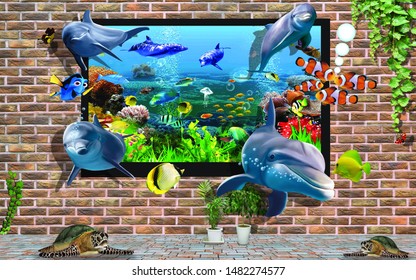 Detail 3d Fish Wallpaper Nomer 38