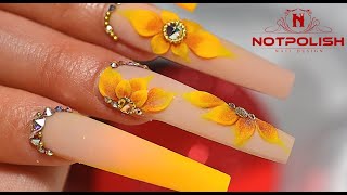 Detail 3d Sunflower Nails Nomer 17