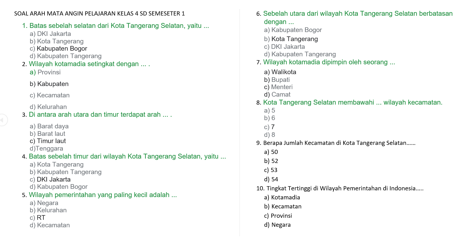 Detail 4 Arah Mata Angin Nomer 41