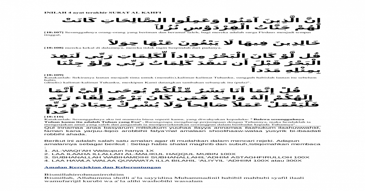 Detail 4 Ayat Terakhir Surat Al Kahfi Nomer 43