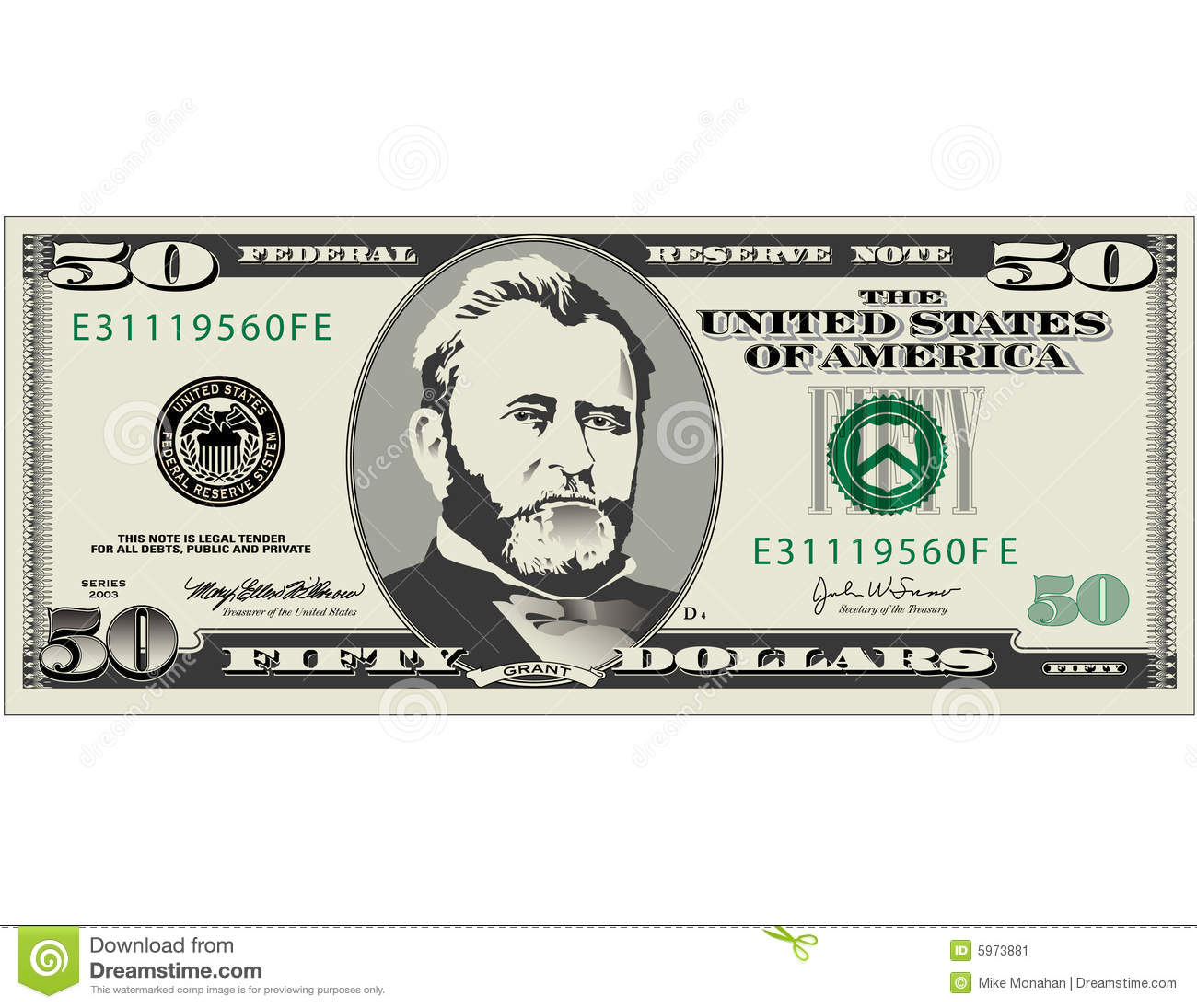 50 Dollar Bill Clipart - KibrisPDR