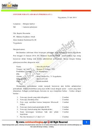 Detail 7 Contoh Surat Lamaran Kerja Nomer 31