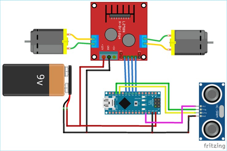 Detail Circuito Robot Nomer 6