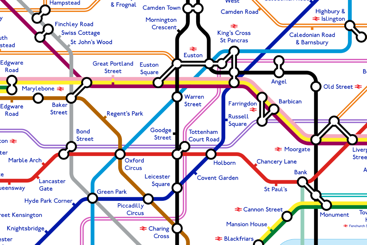 Detail London U Bahn Plan Nomer 8