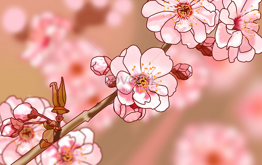 Detail Background Bunga Sakura Kartun Nomer 32